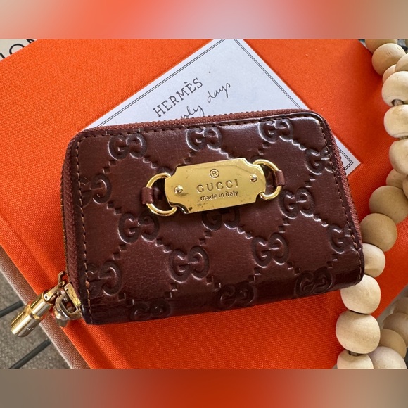 🌟SALE🌟GUCCI Guccisima Brown Leather Compact Wallet/Key Case. EXCELLENT condition - Picture 3 of 14